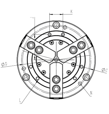 KS Sağlam üç çeneli pnömatik ayna