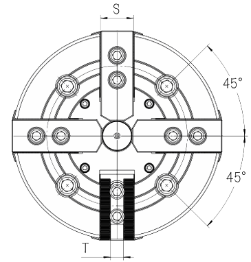 KY Katı dört çeneli mandren