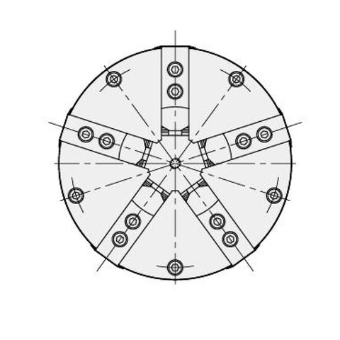 KS Sağlam beş çeneli pnömatik ayna